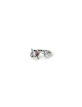 Anillo ajustable con estrella y planeta rosa