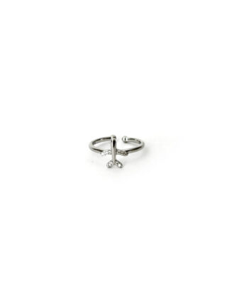 ANILLO AJUSTABLE AVIÓN CON CIRCONIAS